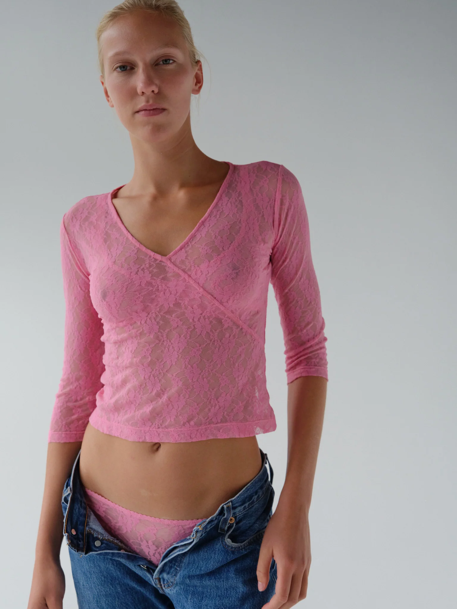 Lace Moss Wrap Top